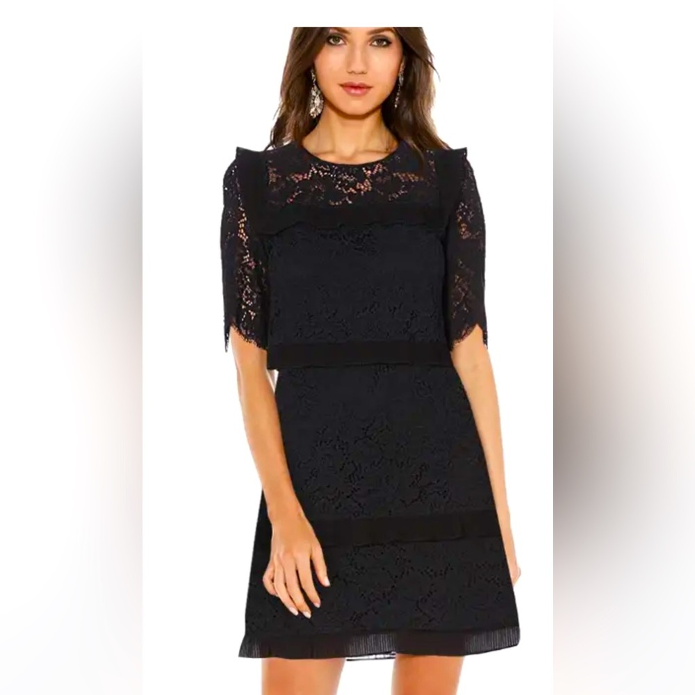 Gorgeous Claudie Pierlot “Rivale” Tiered Lace Dress , size 8 (fr 38),